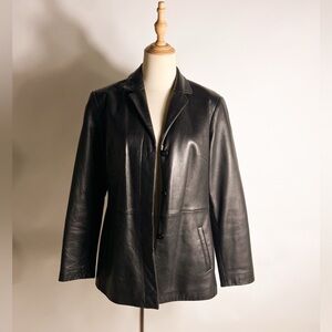 90s Preston & York Buttery Soft Minimal Genuine Leather Jacket Small